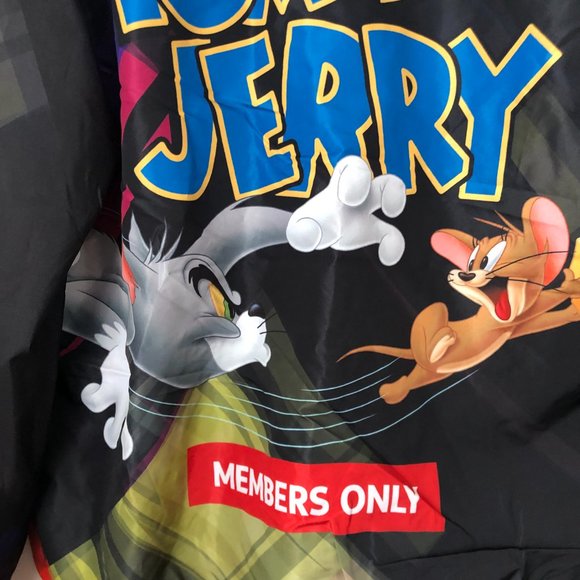 Members Only MW090421-BLK  Mens Large Tom and Jerry Hooded Full Zip Windbreaker - Picture 7 of 12